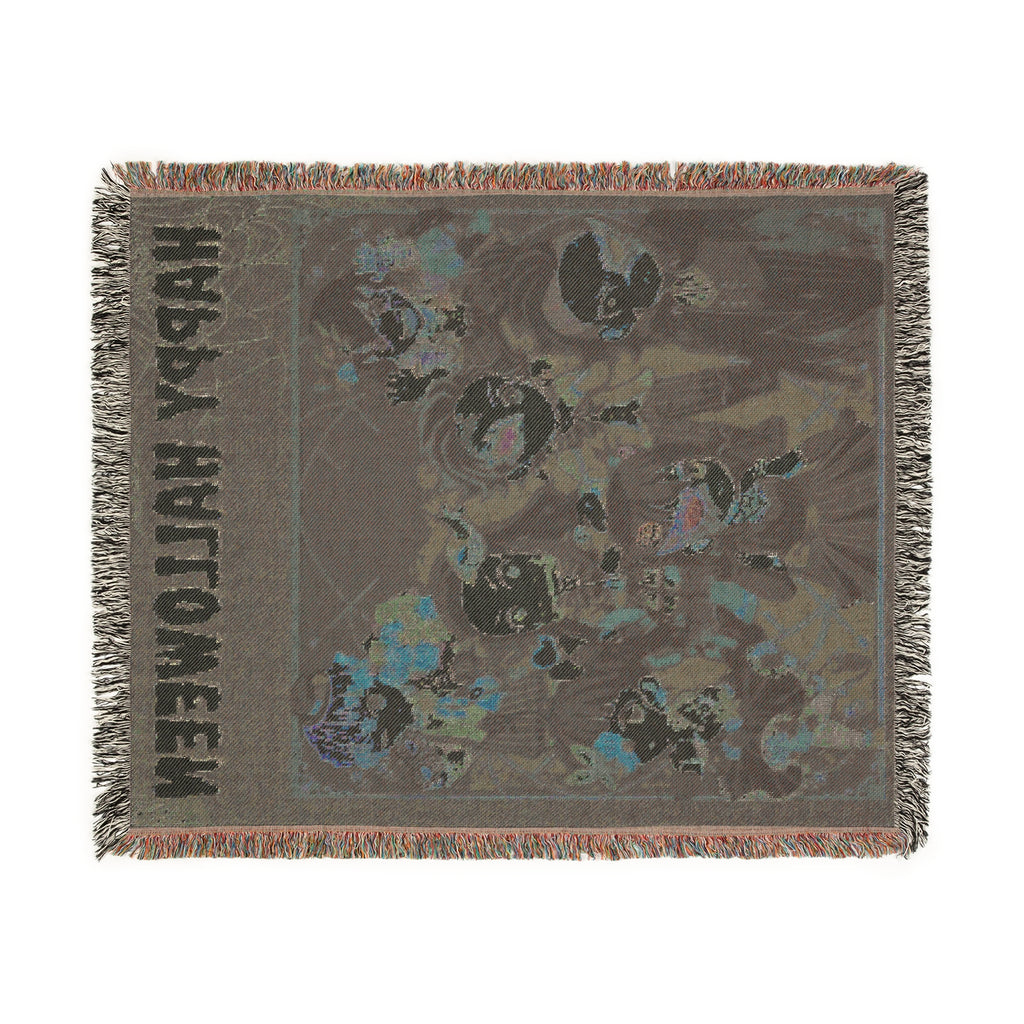Holiday Anime Woven Blanket – Cozy Cotton Throw with Fringe