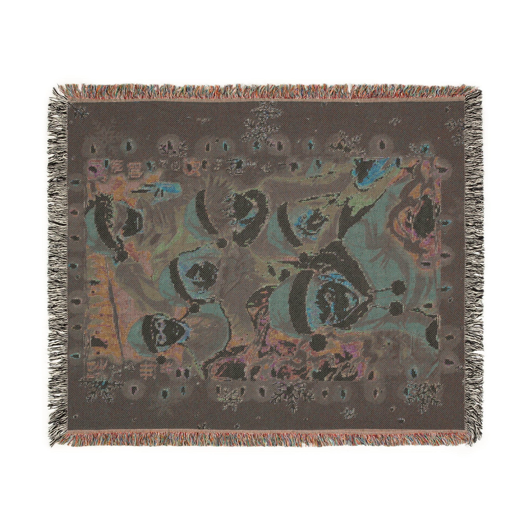 Holiday Anime Woven Blanket – Cozy Cotton Throw with Fringe